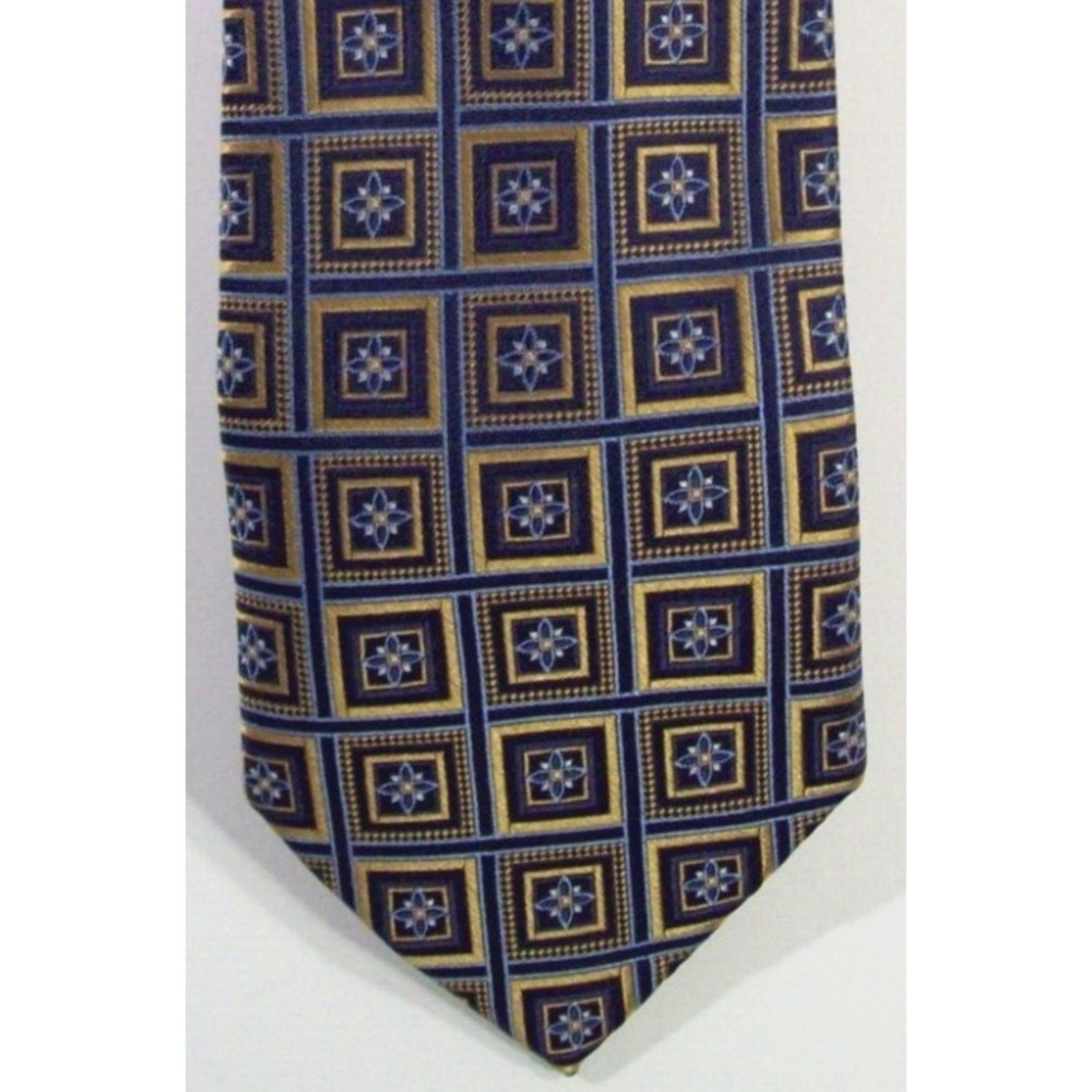 Men's‎ Jos. A. Bank Reserve Silk Neck Tie, Blue, Gold Squares